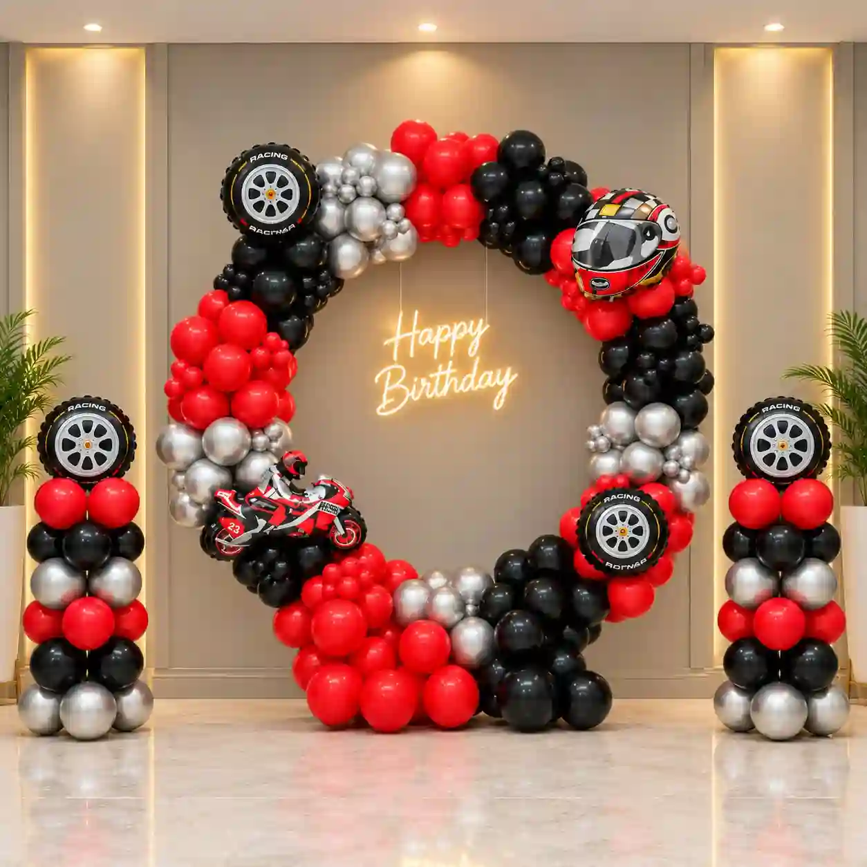 Racing Car Wheels Ring Decor